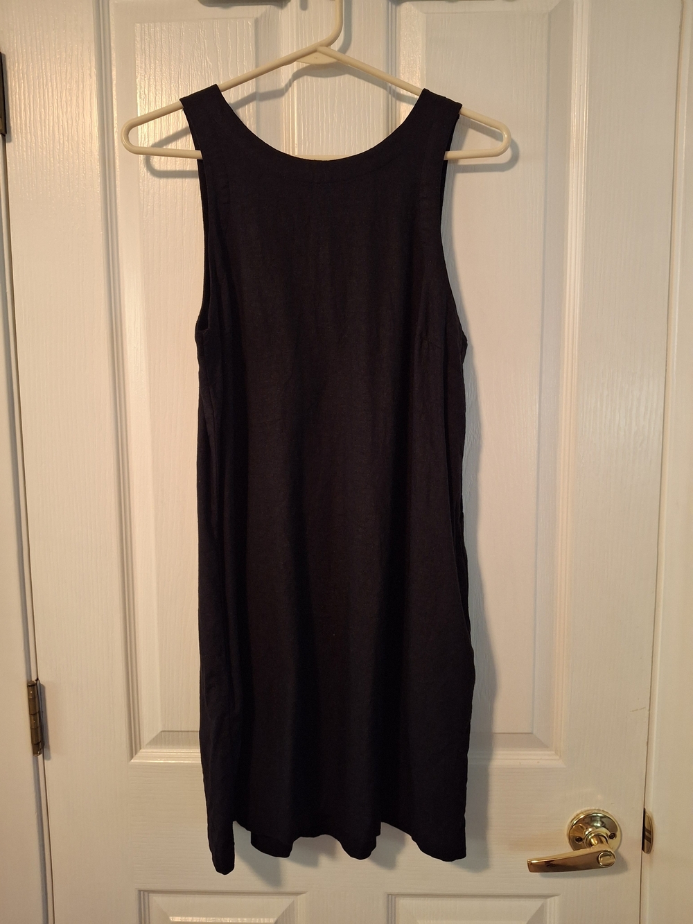 a new day Classic Black Linen Mini Shift Dress